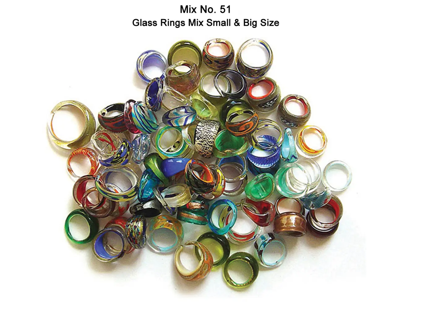 Glass Rings Mix Small & Big Size
